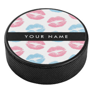 Palet De Hockey Lèvres Roses, Lèvres Bleues, Baiser, Votre Nom, Pe