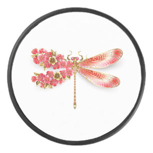 Palet De Hockey libellule de fleurs avec sakura de bijoux
