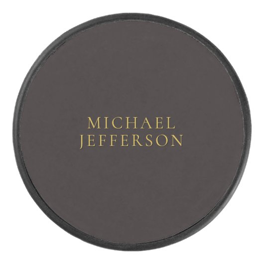 Palet De Hockey Licorice Black Gold Minimalist Plain Modern Name (Devant)