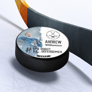Palet De Hockey Logo de l'équipe Nom du joueur de hockey Jersey Nu