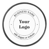 Palet De Hockey Logo d'entreprise et texte promotionnel | Blanc (Devant)