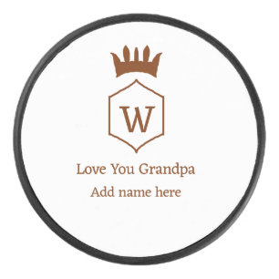 Palet De Hockey Love you grand-pa couronne ajouter nom détails bru
