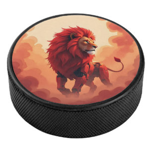 Palet De Hockey Lueur Rouge Profonde – Le Lion du Destin Brûlant. 
