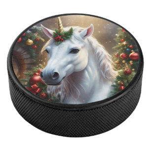 Palet De Hockey Lumière des neiges : La licorne de Noël enchantée