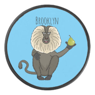 Palet De Hockey Macaque singe à queue de lion de dessin animé drôl