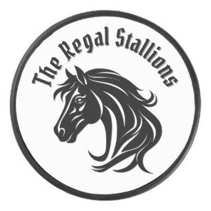 Palet De Hockey Magnifique tête de cheval noir Ajouter un titre