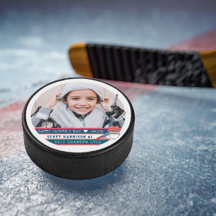 Palet De Hockey Meilleur Grand-Père Photo Lettrée main