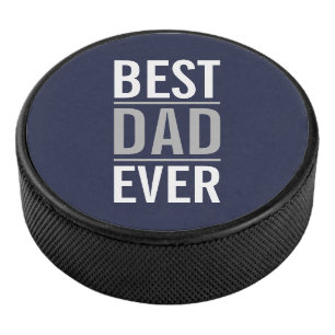 Palet De Hockey Meilleur Papa du Monde   Bleu marine moderne