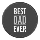 Palet De Hockey Meilleur papa jamais | Noir moderne (Devant)