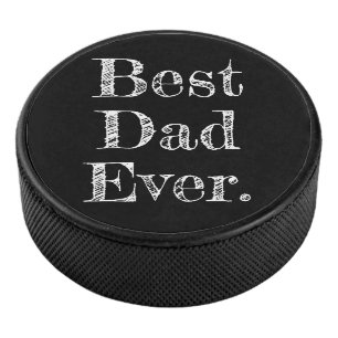 Palet De Hockey Meilleur Papa Jamais Typographie Dessinée à la Mai