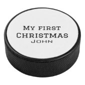 Palet De Hockey Mon premier Noël ajouter nom masculin hommes texte (3/4/2016 12:00:00 AM)