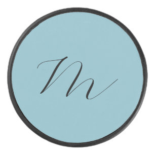 Palet De Hockey Monogram Solide Blue Pastel Minimaliste Profession