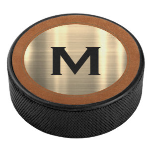 Palet De Hockey Monogramme de luxe moderne en or brossé