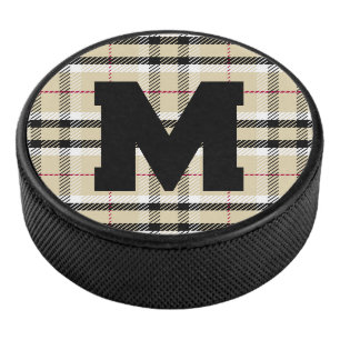 Palet De Hockey Monogramme de mode préppie beige personnalisé