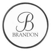 Palet De Hockey Monogramme et nom de script personnalisé (Devant)
