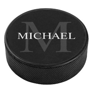 Palet De Hockey Monogramme et nom personnalisés classiques