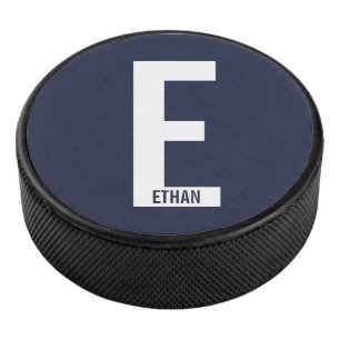 Palet De Hockey Monogramme et nom personnalisés modernes
