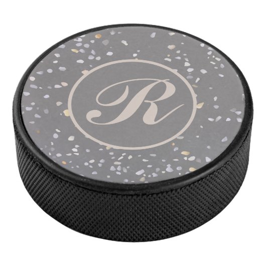 Palet De Hockey Monogramme Moderne Gris Terrazzo (3/4/2016 12:00:00 AM)