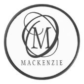 Palet De Hockey Monogramme noir moderne et élégant (Devant)