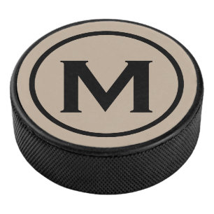 Palet De Hockey Monogramme noir simple initial