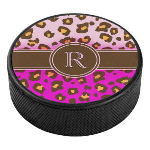 Palet De Hockey monogramme rose Empreinte de léopard