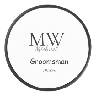 Palet De Hockey monogramme simple personnalisé nom garçon d'honneu