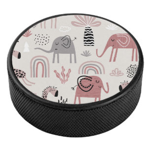 Palet De Hockey motif avec des éléphants et des girafes mignons gé