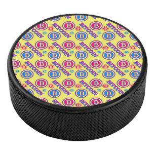 Palet De Hockey Motif Bitcoin coloré