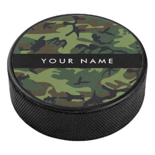 Palet De Hockey Motif Camouflage Vert, Votre nom, Personnaliser