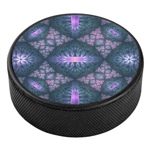 Palet De Hockey motif d'art fractal 3D Turquoise violet rose (3/4/2016 12:00:00 AM)