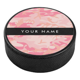 Palet De Hockey Motif de camouflage rose, Votre nom, Personnaliser