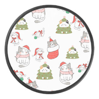 Palet De Hockey Motif de chats de Noël mignons – Conception festiv