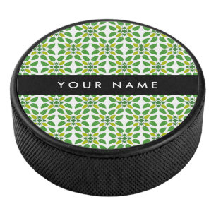 Palet De Hockey Motif de feuille, feuilles vertes, votre nom