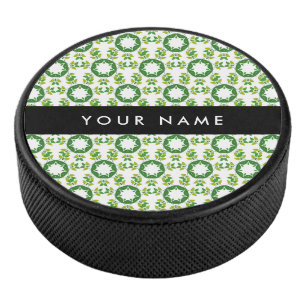 Palet De Hockey Motif de feuille, feuilles vertes, votre nom