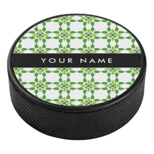 Palet De Hockey Motif de feuille, Feuilles vertes, Votre nom