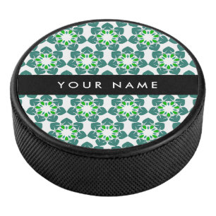 Palet De Hockey Motif de feuille, feuilles vertes, votre nom