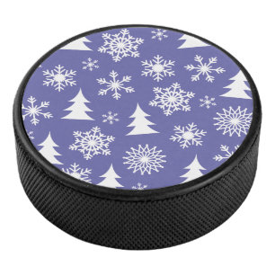 Palet De Hockey Motif des flocons de neige et des pins