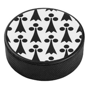 Palet De Hockey Motif Ermine, Motif Médiéval, Noir sur Blanc