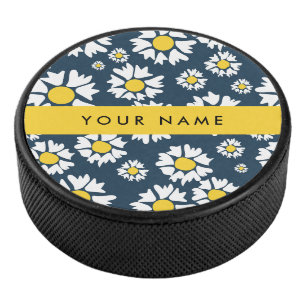 Palet De Hockey Motif Marguerite, Marguerites Blanches, Votre Nom