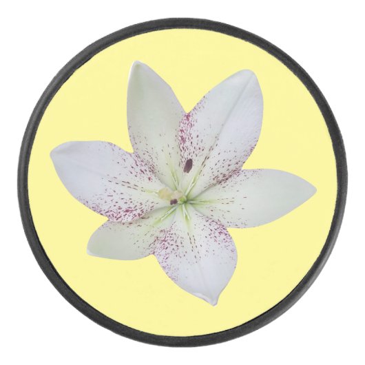 Palet De Hockey Motif moderne blanc doré à lys (Devant)