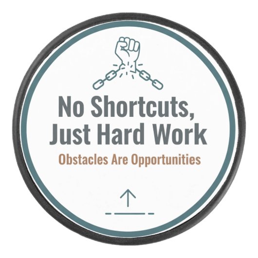 Palet De Hockey Motivational Hard Work Quote Design – No Shortcuts (Devant)