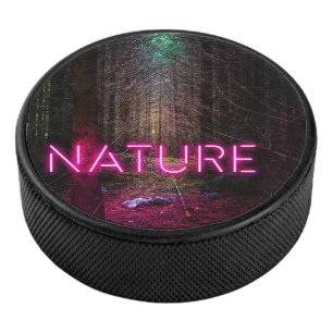 Palet De Hockey Mystère forêt d'épinette nature néon magenta signe