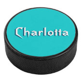 Palet De Hockey Nom Cuztomisé 3D blanc moderne | bleu turquoise (3/4/2016 12:00:00 AM)