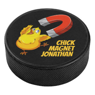 Palet De Hockey Nom personnalisé Chick Magnet