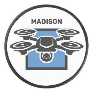 Palet De Hockey Nom personnalisé et drone de texte