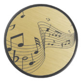 Palet De Hockey Notes de musique dorées brossées (Devant)