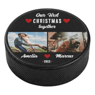Palet De Hockey Notre premier Noël ensemble 2 Photos Souvenir