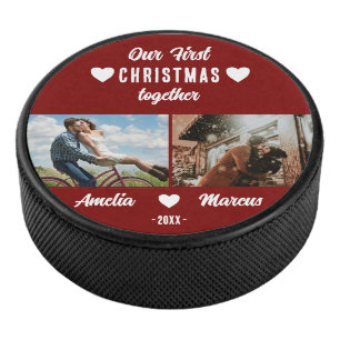 Palet De Hockey Notre premier Noël ensemble 2 Photos Souvenir