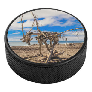 Palet De Hockey Oeuvres d'art sur Hokitika Beach, Nouvelle-Zélande