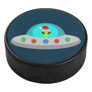 Palet De Hockey OVNI de Noël Ho Ho Alien soucoupe volante